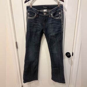 FREE with purchase! Ella Dark Blue Rhinestone Trim Bootcut Jeans